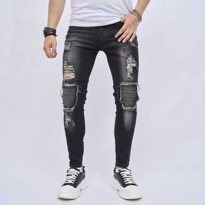 Men's Ripped Slim Stretch Jeans