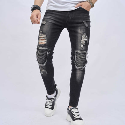 Men's Ripped Slim Stretch Jeans