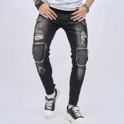 Men's Ripped Slim Stretch Jeans