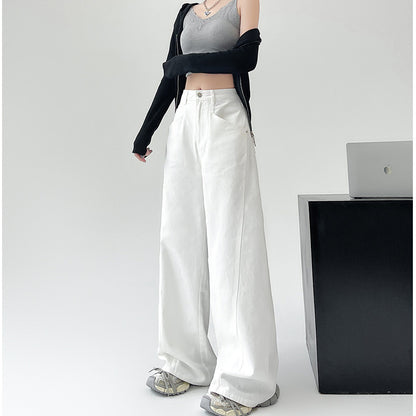 White Retro High Waist Wide Leg Jeans