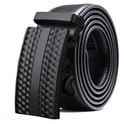 Fashion Casual Men's Two-layer Leather Comfort Click Belt