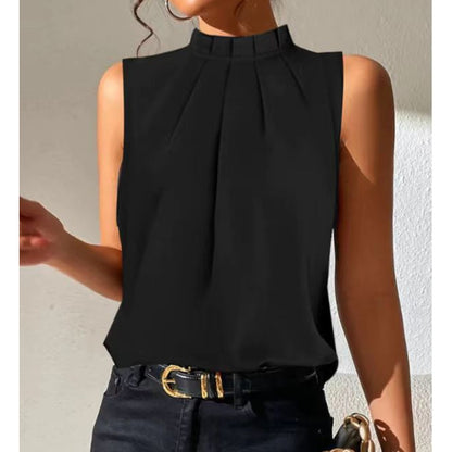 Summer Simple Black Casual Sleeveless Slim Vest