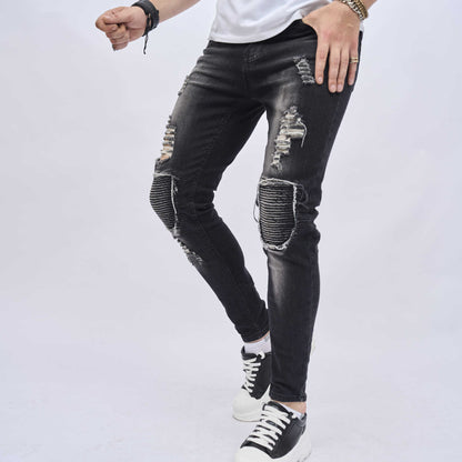 Men's Ripped Slim Stretch Jeans