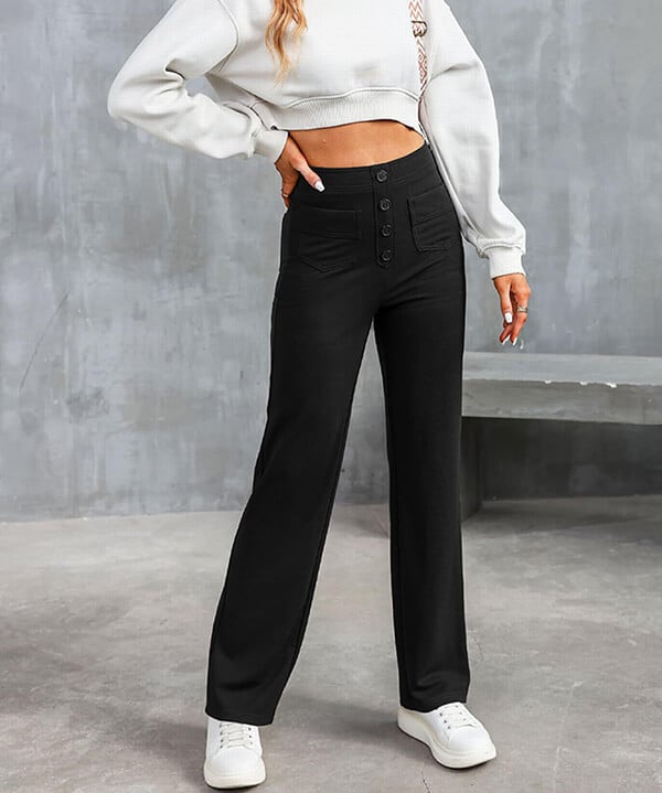 Floor | High-waisted elastische casual broek